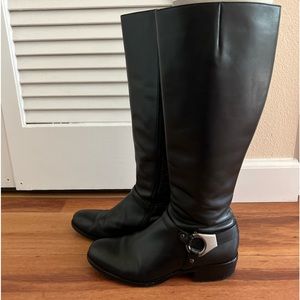 Via Spiga black leather riding boots size 8.5 great condition
